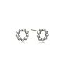 Gemnel Popular Silver Beaded Circle Earrings Studs Jewelry for Girls
