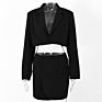 Ghx1585 Women Outfits 2 Piece Crop Blazer and Skirt Set