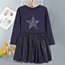 Girls' Dresses Star Pattern Baby Girl Party Dresses Children's Clothing Long-Sleeved Girl Dress