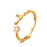 Gold Plated Cubic Zirconia 12 Zodiac Sign Letters Fine Jewelry for Women Men Birthday Gift Bijoux Constellation Rings