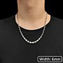 Gold Plated Men Stainless Steel Coffee Bean Link Chain Necklace