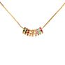 Gold Plated Multi-Ring Top Jewelry Rainbow Charm Pendant Necklace