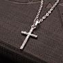 Gold Silver Color Jewelry Men Women Religious Christ Crystal Zircon Cross Pendant Necklace