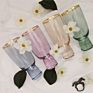 Green Colored Stemware Strong Solid Stem Gold Rimmed Wine Glass Cup Set for Wedding