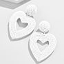 Handmade Boho Style Colorful Big Heart Shape Seed Bead Earrings for Women Jewelry