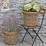 Handmade Natural Material Wicker Flower Storage Basket Willow Plant Planters with Plastic Liner