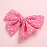 Handmade Polka Dot Bow Baby Hairpins Cotton and Linen Kids Bow Bb Hair Pin