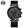 Hannah Martin 109 Luxury Men Stainless Steel Strap Black Color Quartz Analog Watches 3Atm Waterproof Chronograph Watches