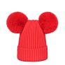 Hat Rex Rabbit Double Hairball Knitted Hat Mum and Baby Matching Beanie