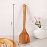Healthy Cooking Cookware Tools Olive Wood Flat Utensils Wooden Spurtle Set Frying Spatula