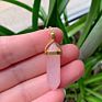 Hexagon Pencil Point Natural Real Gem Stone Pendant Necklace Crystal Stone Jewelry Necklace Healing Stone for Women