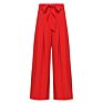 High Waist Women's Casual Pant Wide Leg Drawers with Bow Women's Trousers