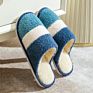 Home Cotton Slippers Striped Cotton Slippers Indoor Cotton Mop Protective Slippers Plush Slippers