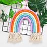 Home Decoration Room Big Size Macrame Woven Ornaments Photo Props Rainbow Wall Hanging