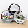 Home Garden Vintage Abstract Wrought Iron round Wall Hanging Flower Basket Planter