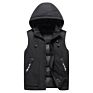 Hooded Men Vest Puffer Sleeveless Jacket Active Gilet Padded Vest Men Removable Hooded Outwear Jacket