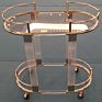 Hotel Furniture Antique Brass Metal Glass Acrylic Drinks Serving Trolley Bar Cart Hotel Dining Cart