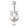 Hovanci Body Piercing Navel Rings 5 Medical Zircon Blue Owl Piercing Belly Button Body Jewelry Women Piercing Ring Dangle Navel