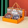 Hy 4.5Inch Bohemian Style Ceramic Bowls with Chopsticks Set Porcelain Bowl Set Rice Bowl for Gift Christmas