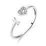 I Love You Personalized Letter Women Single Ring Love Heart Opening Ring