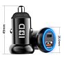 Ibd Pd 18W Car Usb Fast Charger Small Dual Blue Led Fast Car Charger Mini 36W Usb Metal Quick