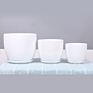 Ins Matte Glazed Ceramic Planter Pot with Saucer Modern round Decor Indoor Planter with Drainage Hole for Plants