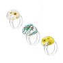 Ins Rings Women Special Design 3D Resin Ring Dry Flower Transparent Resin Ring Set for Women Girls
