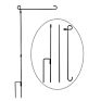 Iron Garden Flag Pole Holder Metal Easy to Install Three-Section Flag Pole Stand for Gardens