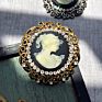 Jaenones Vintage Rhinestone Brooches Queen Head Portrait Brooch Cameo Brooch Sets