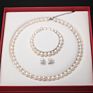Jay French Luxury Simple Style Clearly White 8-9 Mm Freshwater Pearl Necklace Bracelet Earring Jewelry Set for Gift