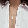 Jewelry Colorful White Shell Necklace Rectangle Pendant Necklace Stainless Steel Necklace