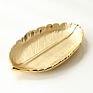 Jewelry Organizerdisplay Tray for Wedding Decorative Gold Leaf Plate Ring Earrings Necklace Organizer Ceramic Display Dish Stand