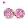 Jewelry Shining Glitter Girls Earings 12Mm Stainless Steel Women Star Color Bling Crystal Druzy Stud Earrings