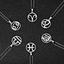 Jewelry Silver Plating Hollow round 12 Zodiac Sign Pendant Necklaces Stainless Steel Horoscope Choker Necklace for Women