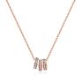 Jewelry Triple Circle Rings Pendant Cable Link Chain Necklace Copper Alloy Rhodium Plated Cubic Zirconia Amulet Necklace
