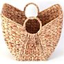 Jialan Rectangular Weave Wicker Rattan Basket Woven Water Hyacinth Storage Baskets with Cutout Handles