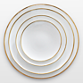 Jk Ceramics Plates Restaurant Gold Rimmed White Porcelain Dinner Plate Dishes Set