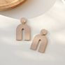 Juhu Original Stock Clay Paint Drop Earrings Simple Solid Color Design Geometric Acrylic Party Girl Jewelry