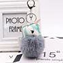 Kazufur Unicorn Fur Ball Bag Charm Pony Faux Fur Ball Keychain 8Cm