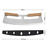 Kingforce Kitchen Mezzaluna Cover Blade Mezzaluna Chopper Knife Pizza Cutter Slicer Knife with Double Wooden Handle