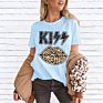 Kiss Leopard Lips Casual T Shirt