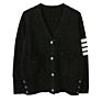 Knitwear Striped Casual Open Front Slim Cashmere Long Sleeve Men Cardigan