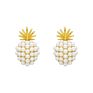 Korea Style Lady Party Wedding Gift Pineapple Pearl Sliver 925 Stud Earrings for Women
