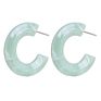 Korean Clear Minimalist Cute Tiny Resin Acrylic Earrings Hoop Earrings Cc S925 Earrings for Women