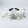 Korean Clothing Hairband White Pearl Big Bowknot Headband Girls Women Rhinestone Hair Head Hoop Crystal Hair Accessories