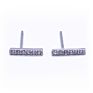 Korean Ladies Jewelry Simple 925 Sterling Silver Tiny Zirconia Statement Bar Stud Earrings for Women Men
