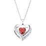 Krkc Women Jewelry 925 Sterling Silver 18K White Rose Gold Plated Garnet Gemstone Heart Shape Pendant Heart Necklaces