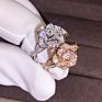 Kyra0684 Cz Ring 2 Color Flower Shape Shine 3A Zircon Rings for Women