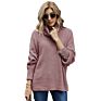 Ladies Autumn Turtleneck Solid Color Warm Loose Knitted Pullover Women's Sweaters