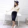 Ladies Knit Pencil Long Skirts Women Chic Wool Rib Package Hip Split Waist Midi Pencil Skirt Maxi